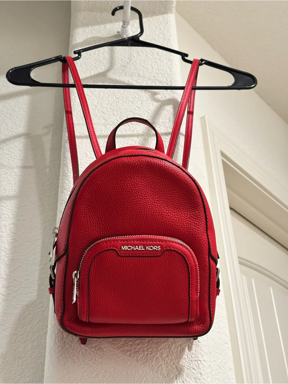 Michael Kors Red Pebbled Leather Mini Backpack